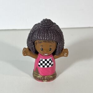 Fisher Price Little People African American Girl Barbie Racing Figure 3"